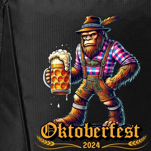 German Bigfoot Sasquatch Lederhose Funny Oktoberfest 2024 City Backpack