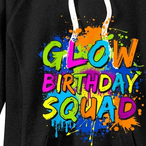 Glow Birthday Squad Retro 80s Costume Birthday Party Squad Women's Fleece Hoodie