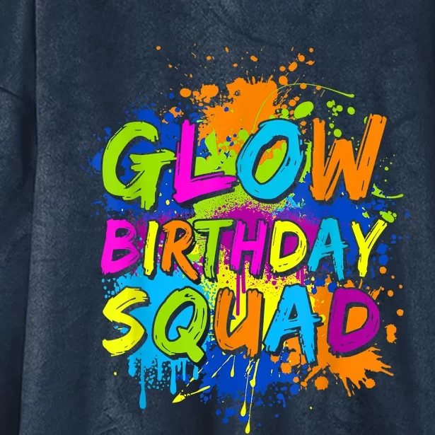 Glow Birthday Squad Retro 80s Costume Birthday Party Squad Hooded Wearable Blanket