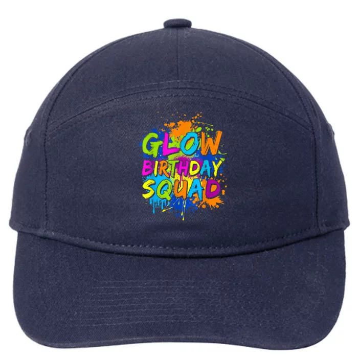 Glow Birthday Squad Retro 80s Costume Birthday Party Squad 7-Panel Snapback Hat