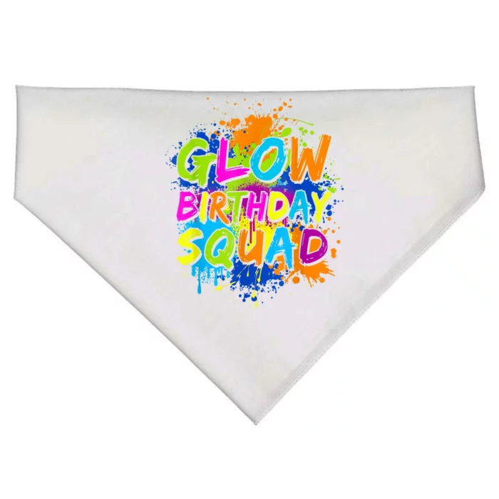 Glow Birthday Squad Retro 80s Costume Birthday Party Squad USA-Made Doggie Bandana