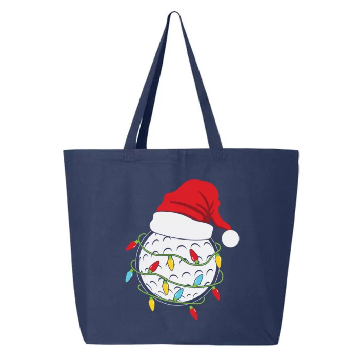 Golf Ball Santa Hat With Christmas Lights Xmas Golfer Gift Great Gift 25L Jumbo Tote