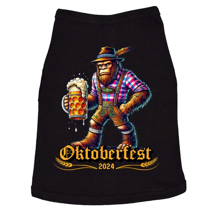 German Bigfoot Sasquatch Lederhose Funny Oktoberfest 2024 Doggie Tank