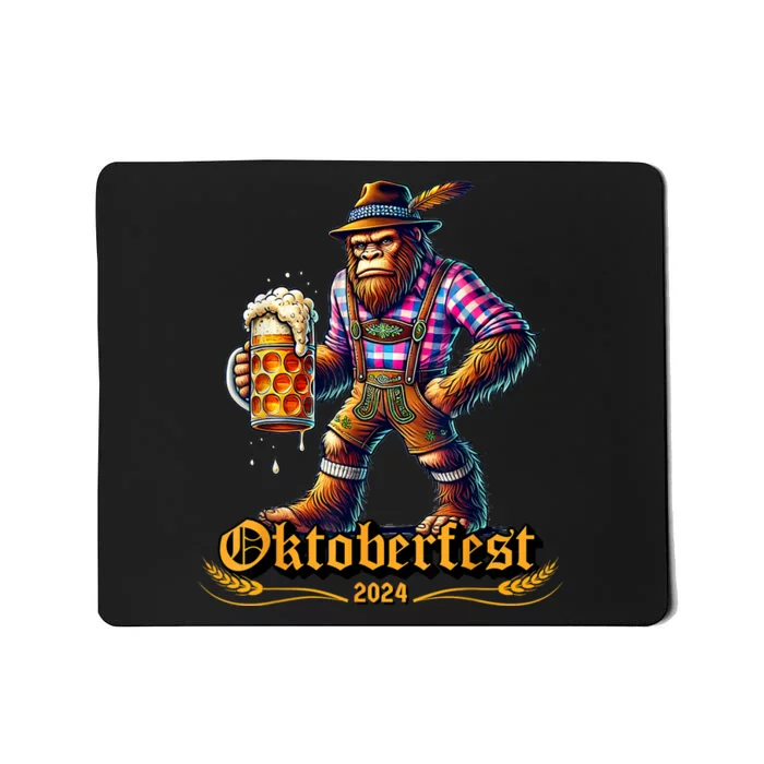 German Bigfoot Sasquatch Lederhose Funny Oktoberfest 2024 Mousepad