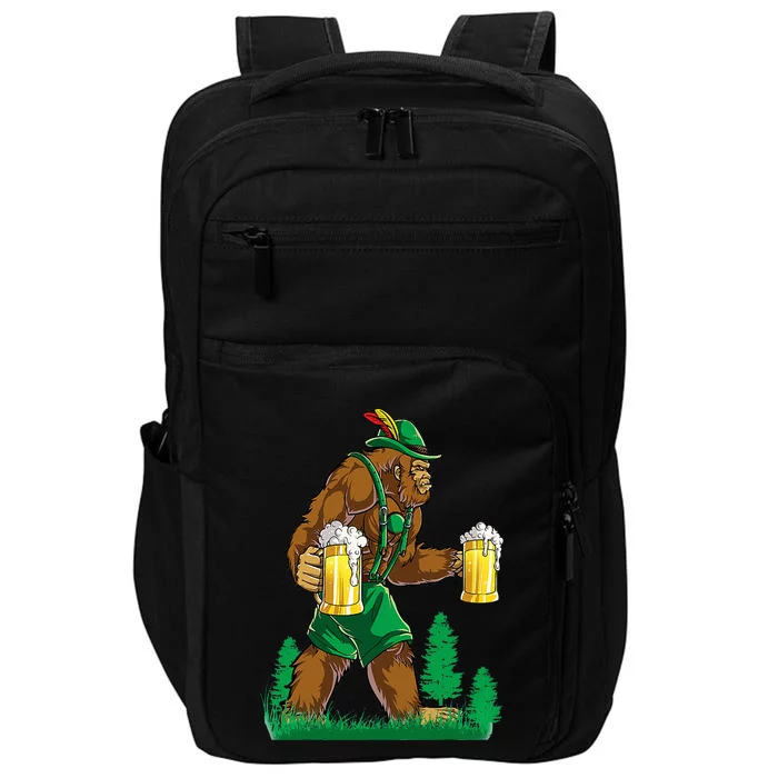 German Bigfoot Sasquatch Lederhose Funny Oktoberfest Costume Impact Tech Backpack