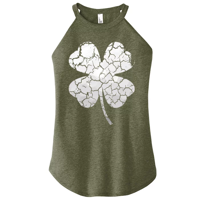 Golf Ball Shamrock St Patricks Distressed Clover Sports Fan Great Gift Women’s Perfect Tri Rocker Tank