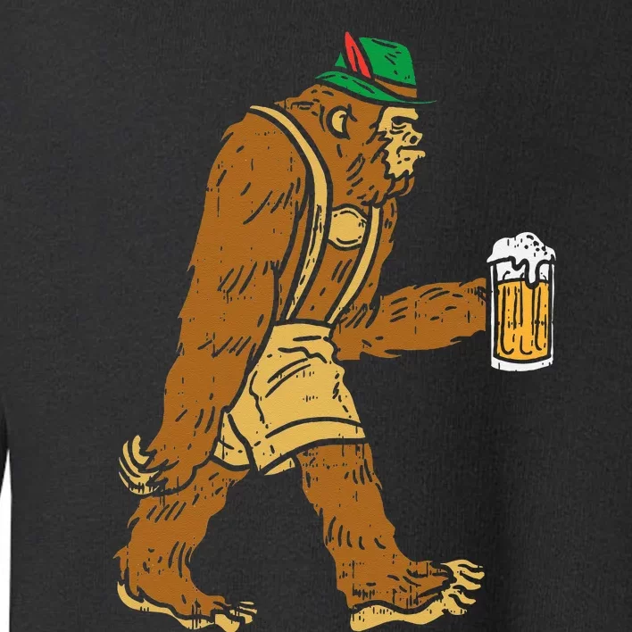 German Bigfoot Sasquatch Beer Lederhose Funny Oktoberfest Toddler Sweatshirt