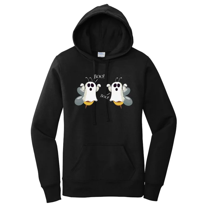 Ghost Bees Saying Boo Funny Halloween Gift Women's Pullover Hoodie