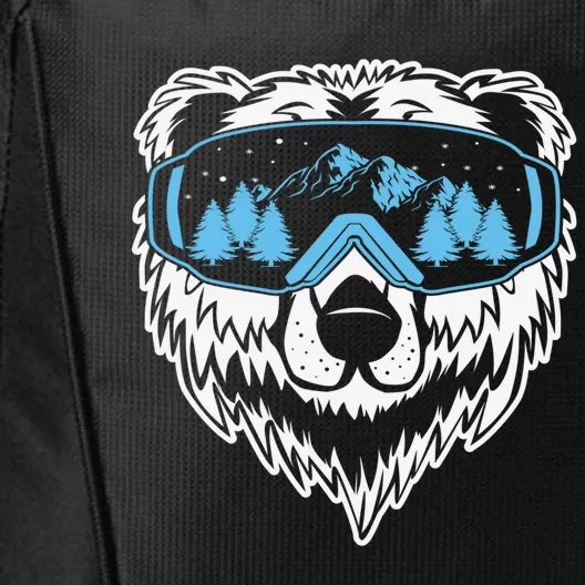 Grizzly Bear Ski Skiing Skier Googles Mask Cute Gift City Backpack