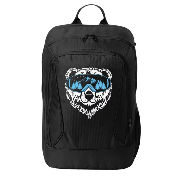 Grizzly Bear Ski Skiing Skier Googles Mask Cute Gift City Backpack