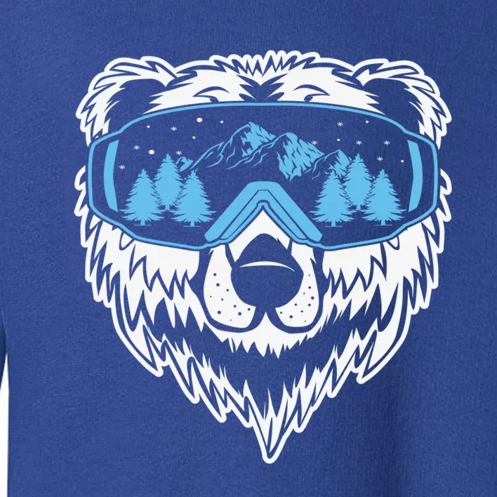 Grizzly Bear Ski Skiing Skier Googles Mask Cute Gift Toddler Sweatshirt