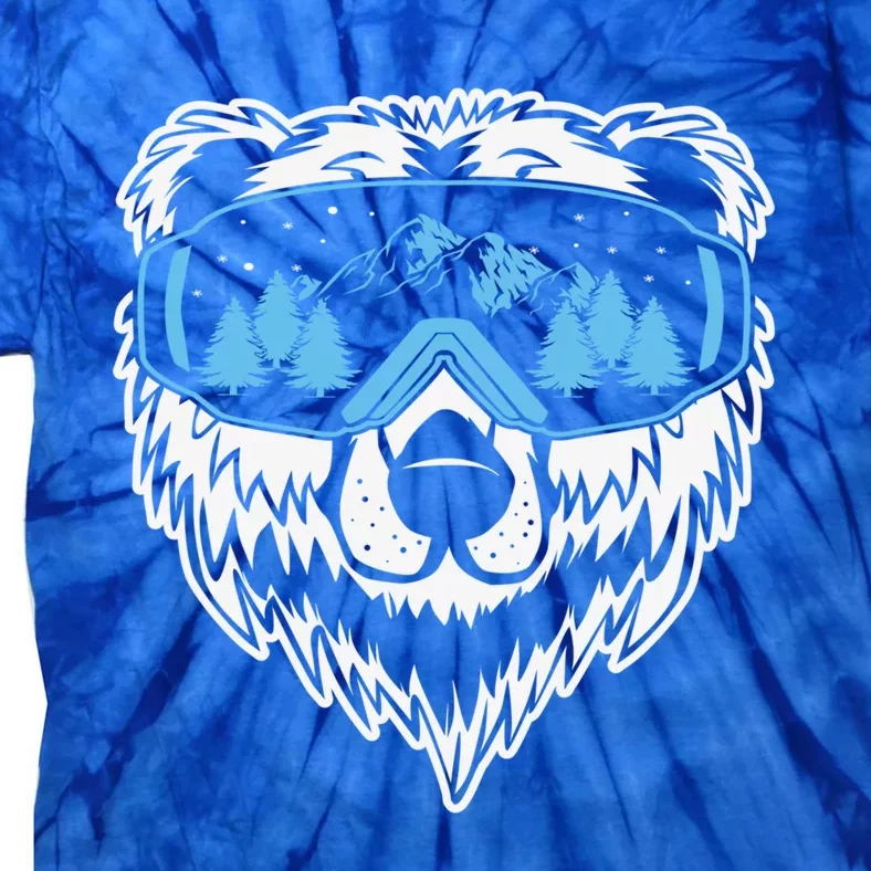 Grizzly Bear Ski Skiing Skier Googles Mask Cute Gift Tie-Dye T-Shirt