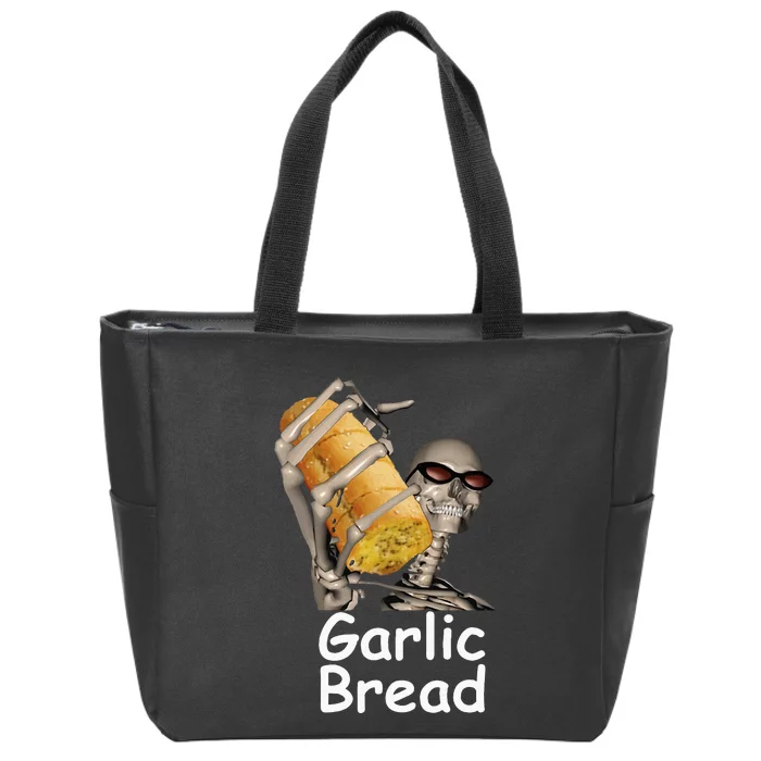 Garlic Bread Skeleton Zip Tote Bag