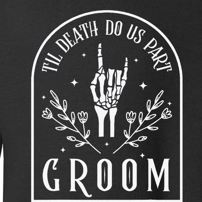 Groom Bride Skeleton Gothic Halloween Engagement Wedding Toddler Sweatshirt