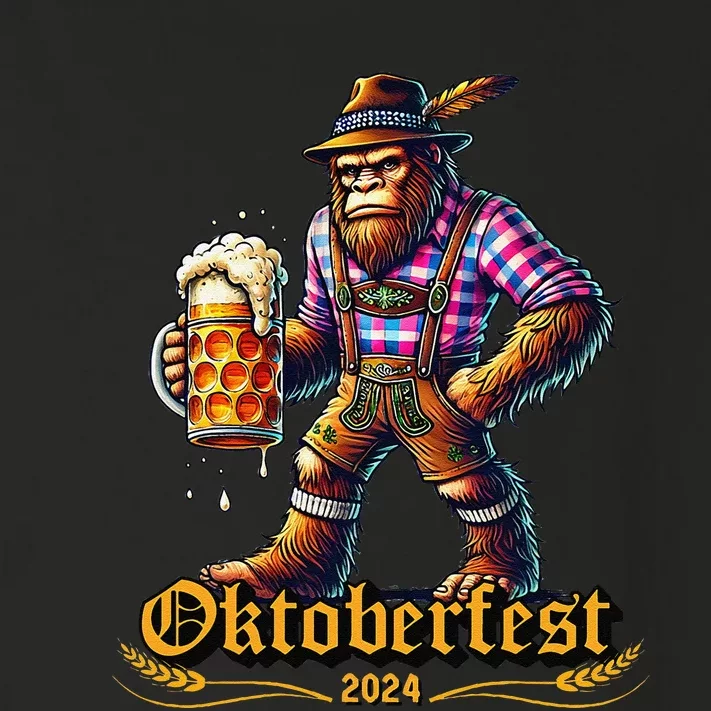 German Bigfoot Sasquatch Lederhose Funny Oktoberfest 2024 Gift Toddler Long Sleeve Shirt