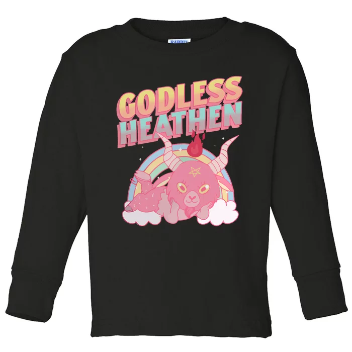 Godless Baphomet S.A.T.A.N.I.C Baphomet Toddler Long Sleeve Shirt