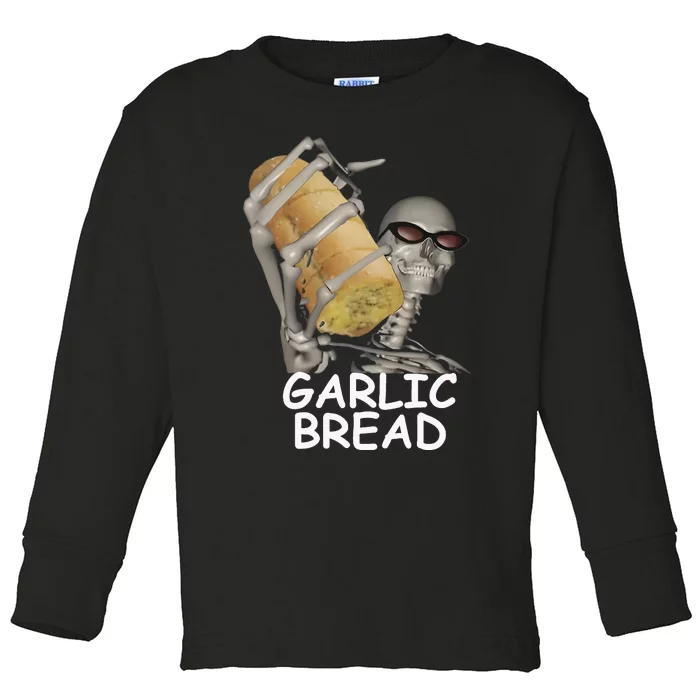 Garlic Bread Skeleton Toddler Long Sleeve Shirt