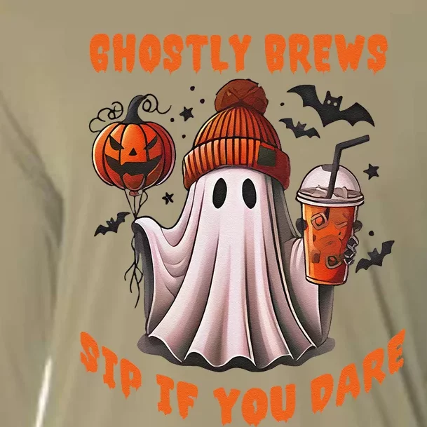 Ghostly Brews Sip If You Dare Drinkers Ghost Brew Halloween Cooling Performance Long Sleeve Crew