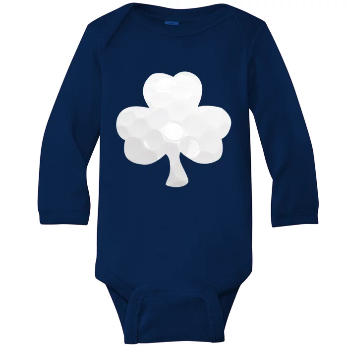 Golf Ball Shamrock St Patricks Clover Sports Fan Athlete Gift Baby Long Sleeve Bodysuit