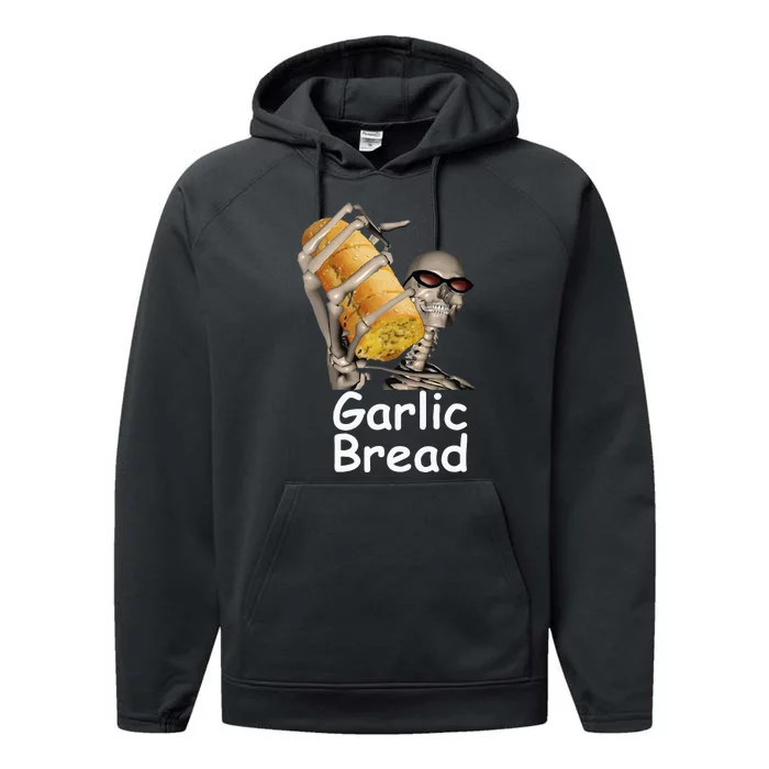 Garlic Bread Skeleton Funny Performance Fleece Hoodie