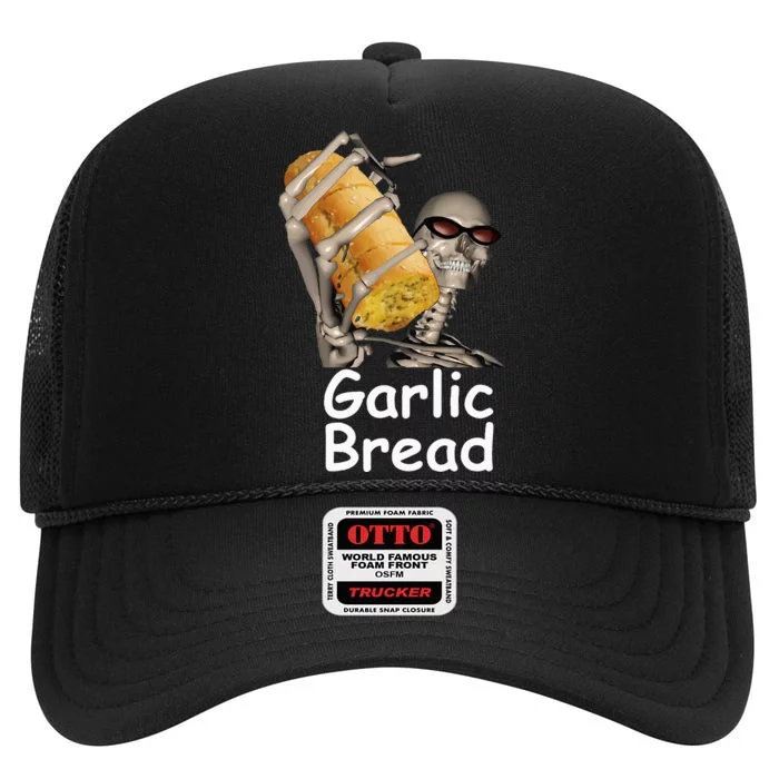 Garlic Bread Skeleton Funny High Crown Mesh Trucker Hat