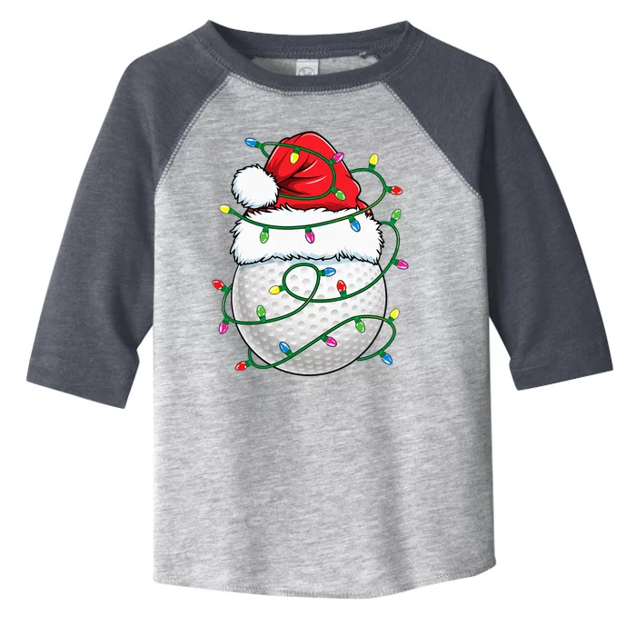 Golf Ball Santa Hat S Christmas Golfing Xmas Lights Toddler Fine Jersey T-Shirt