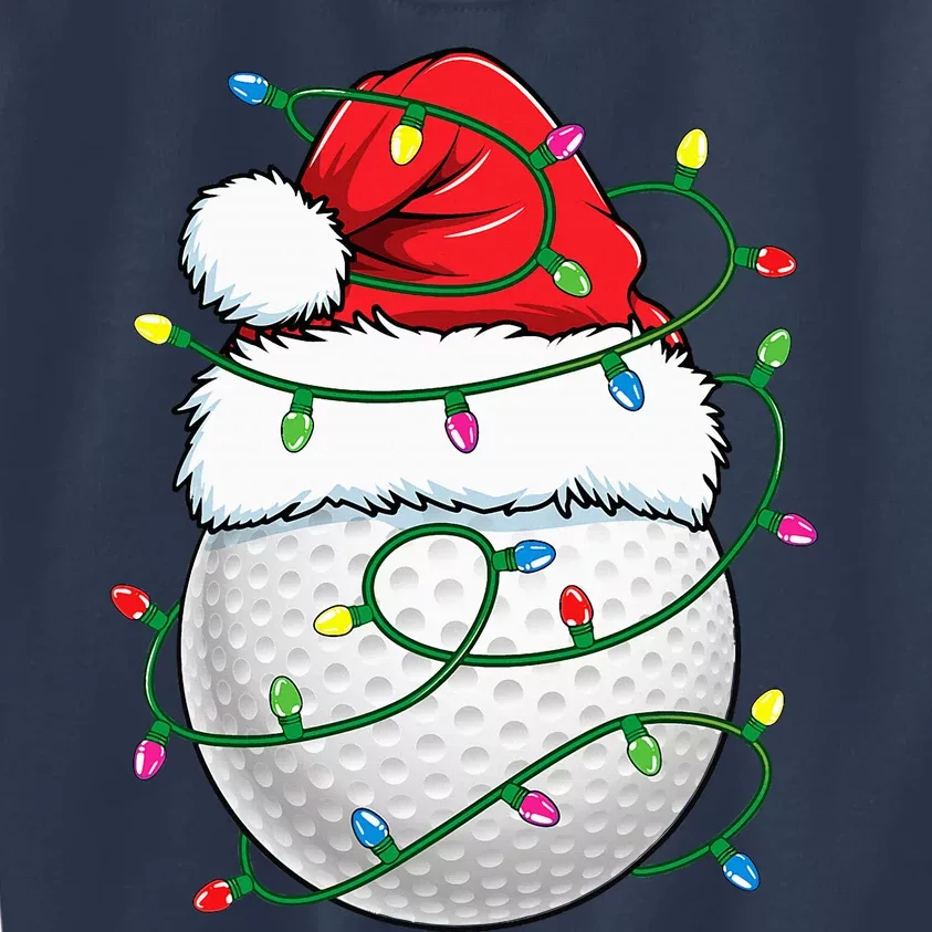 Golf Ball Santa Hat S Christmas Golfing Xmas Lights Kids Sweatshirt