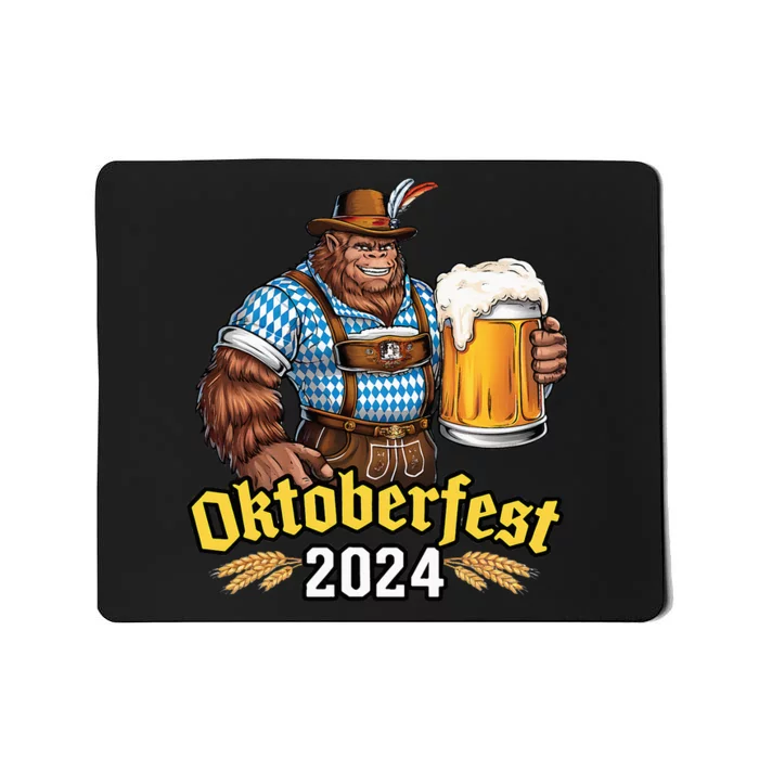 German Bigfoot Sasquatch Lederhose Funny Oktoberfest 2024 Mousepad