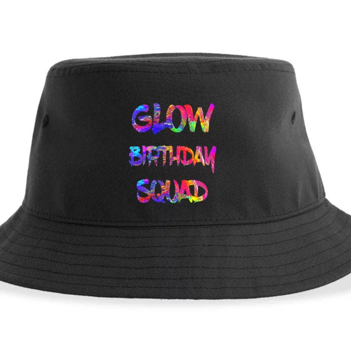 Glow Birthday Squad Glow Party 80s Group Party Team Sustainable Bucket Hat