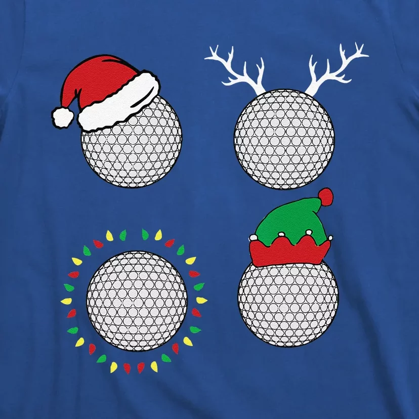 Golf Ball Santa Elf Reindeer Christmas Pajama XMas Golfer T-Shirt