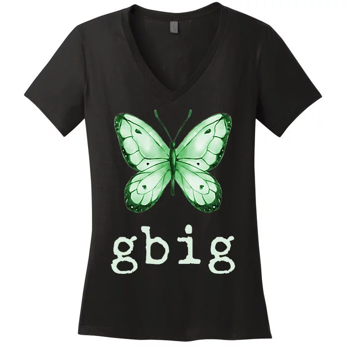 GBig Butterfly Sorority Reveal Big Little for Lil Sister Women's V-Neck T-Shirt