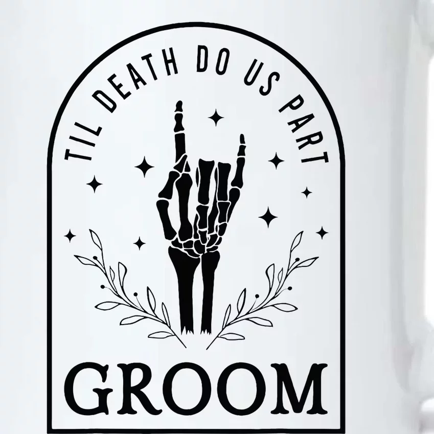 Groom Bride Skeleton Gothic Halloween Engagement Wedding Black Color Changing Mug