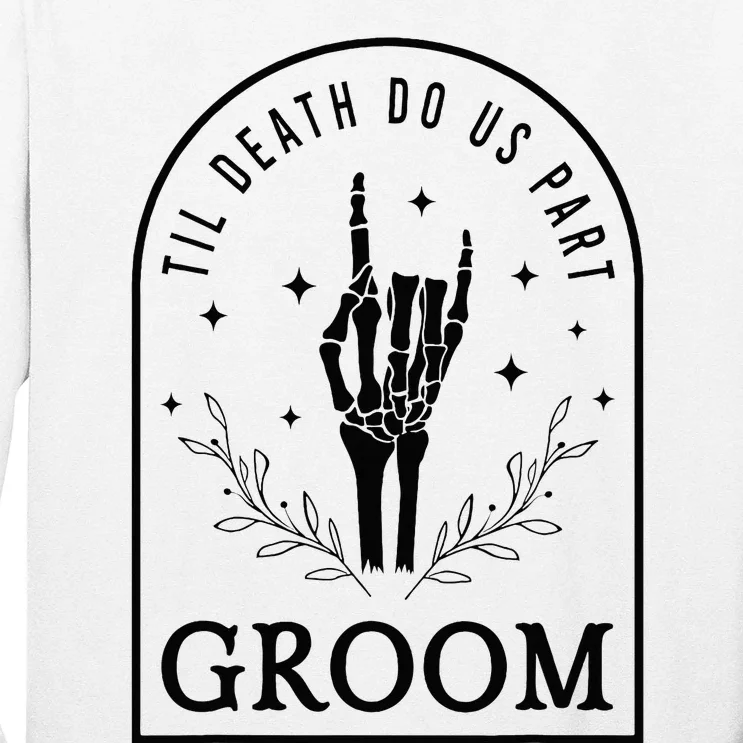 Groom Bride Skeleton Gothic Halloween Engagement Wedding Long Sleeve Shirt