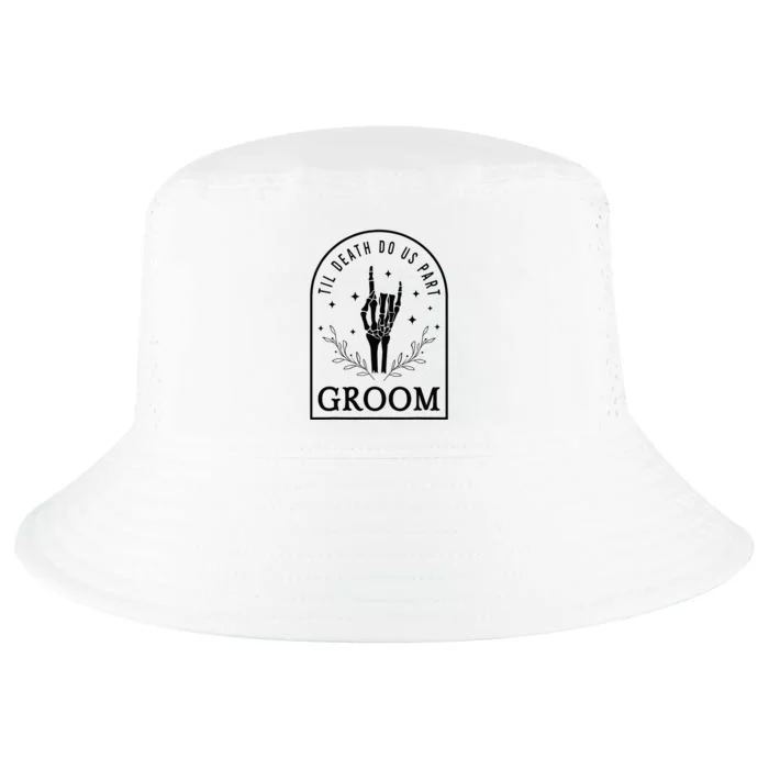 Groom Bride Skeleton Gothic Halloween Engagement Wedding Cool Comfort Performance Bucket Hat