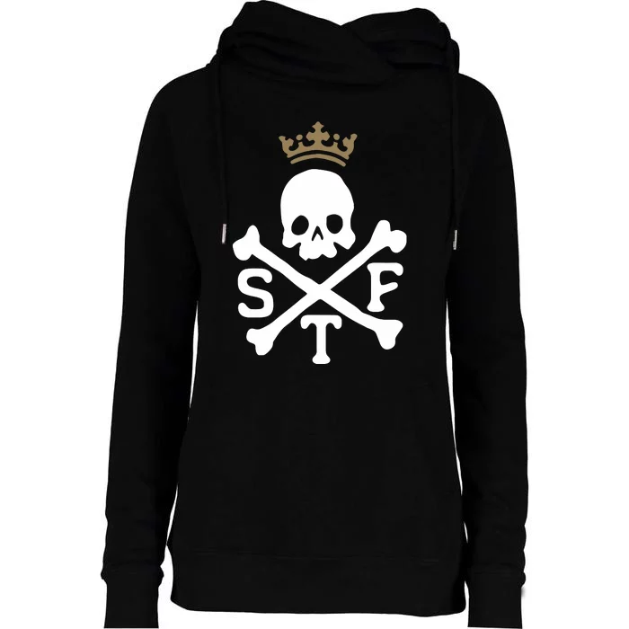 Glenn Beck Stf Skull & Bones Womens Funnel Neck Pullover Hood