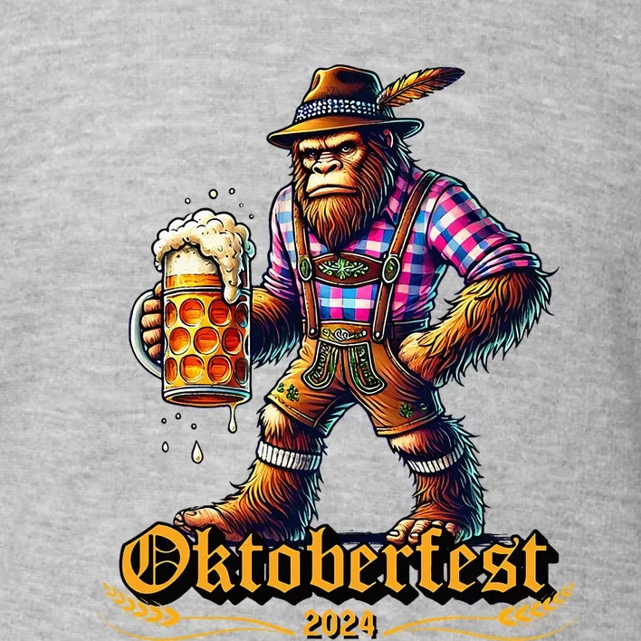 German Bigfoot Sasquatch Lederhose Funny Oktoberfest 2024 Toddler Sweatshirt