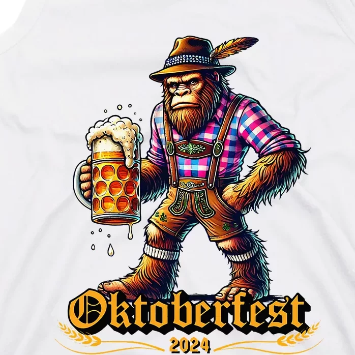 German Bigfoot Sasquatch Lederhose Funny Oktoberfest 2024 Tank Top