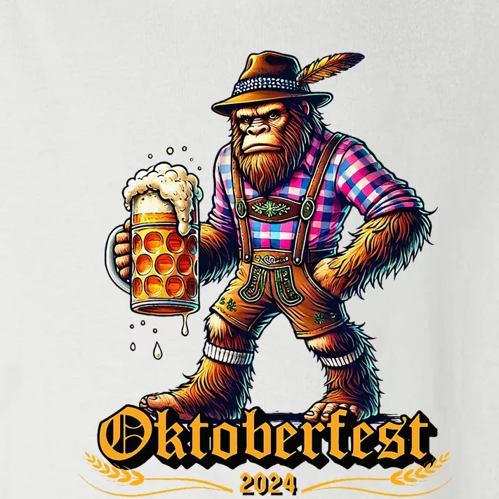 German Bigfoot Sasquatch Lederhose Funny Oktoberfest 2024 Toddler Long Sleeve Shirt