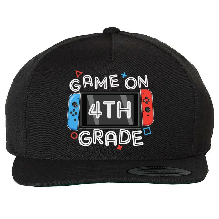 Gamer Back To School Funny Game On 4th Grade Wool Snapback Cap