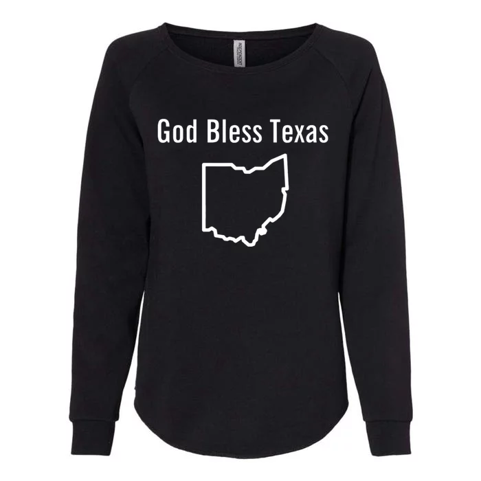 God Bless Texas Ohio Womens California Wash Sweatshirt