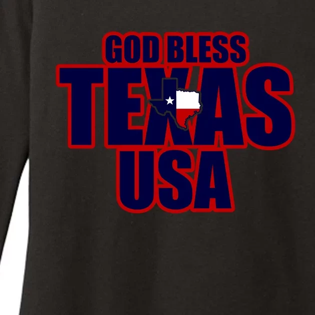 God Bless Texas Womens CVC Long Sleeve Shirt