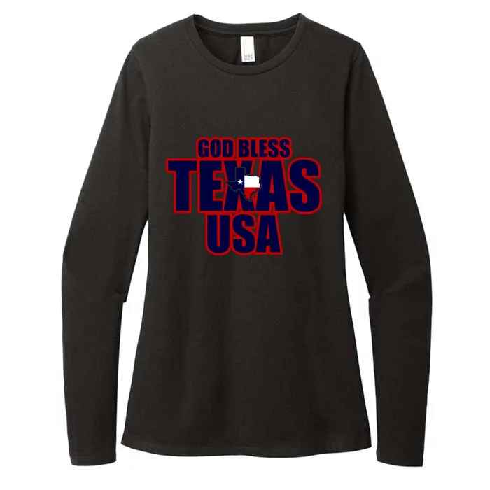 God Bless Texas Womens CVC Long Sleeve Shirt