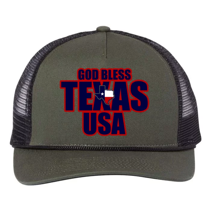 God Bless Texas Retro Rope Trucker Hat Cap