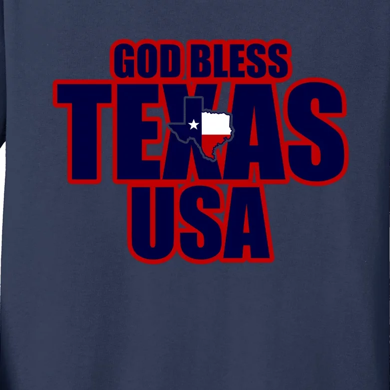 God Bless Texas Kids Long Sleeve Shirt