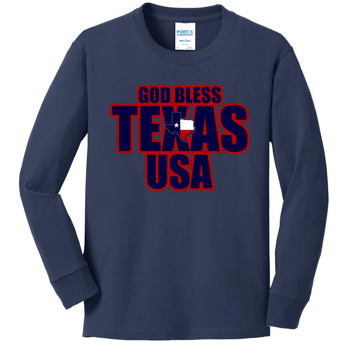 God Bless Texas Kids Long Sleeve Shirt