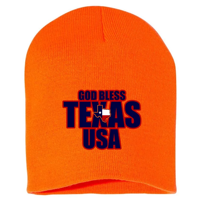 God Bless Texas Short Acrylic Beanie