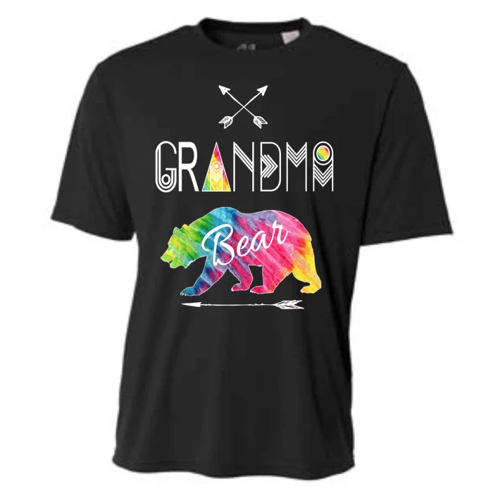 Grandma Bear Tie Dye Matching Family Vacation And Camping Great Gift Cooling Performance Crew T-Shirt