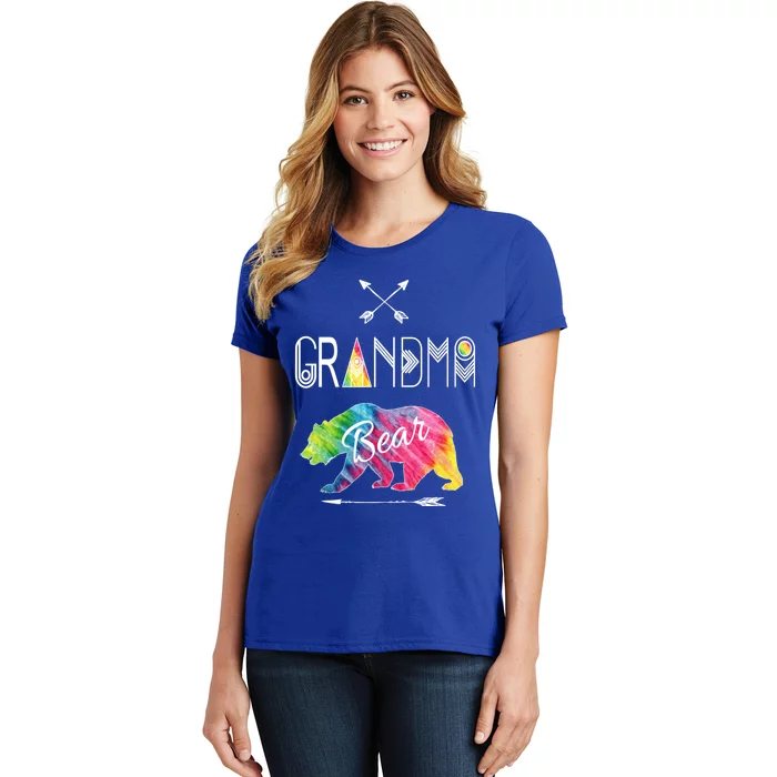 Grandma Bear Tie Dye Matching Family Vacation And Camping Great Gift Women's T-Shirt