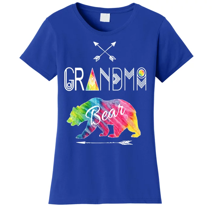 Grandma Bear Tie Dye Matching Family Vacation And Camping Great Gift Women's T-Shirt