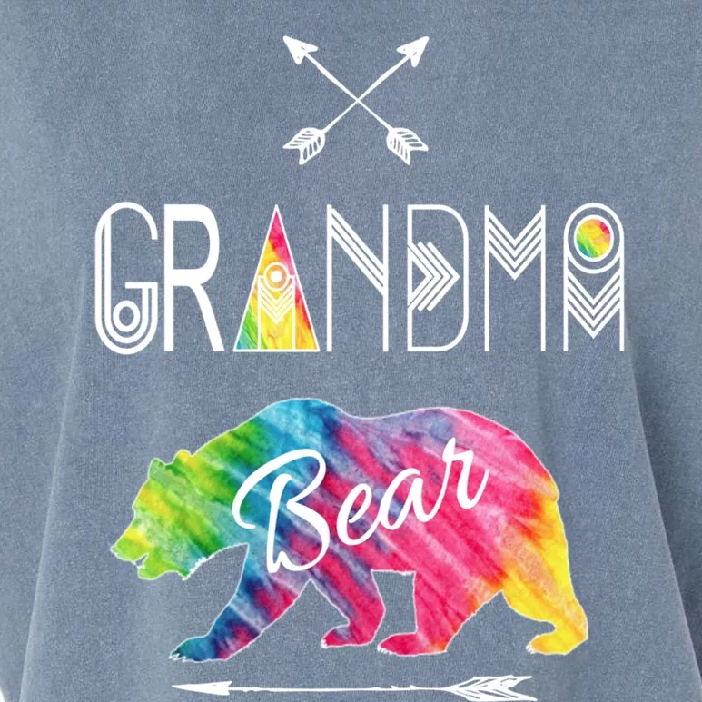 Grandma Bear Tie Dye Matching Family Vacation And Camping Great Gift Garment-Dyed Women's Muscle Tee